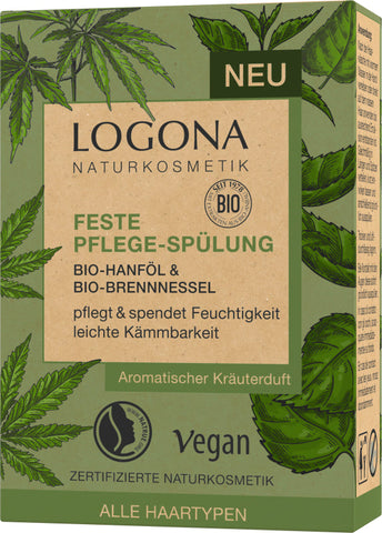 LOGONA Solid Care Conditioner Organic Hemp & Organic Nettle