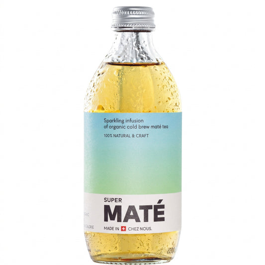 Bio Super Maté Original — Thé de maté infusé à froid — Bouteille en verre 330 ml