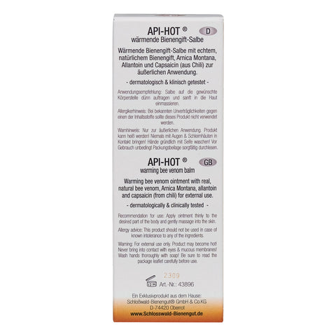 Schlosswald-Bienengut - API-HOT® wärmende Bienengift-Salbe (50 ml)