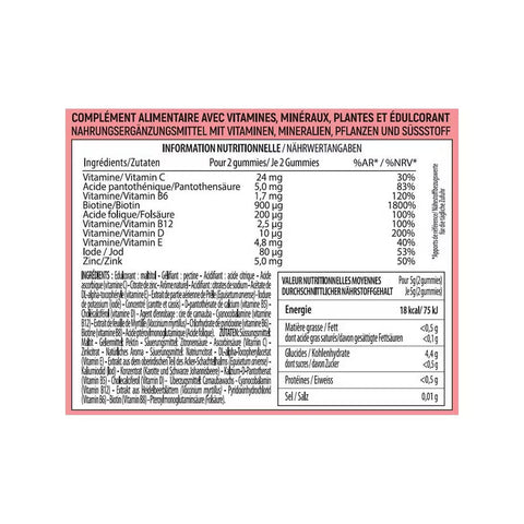 Lashilé Beauty Gutes Haar – Schönheit, Haarwachstum und Stärkung des Haares (Vitamin-Gummis) – 3 Boxen.