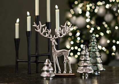 Tannenbaum aus Glas silber (B/H/T) 10x18x10cm