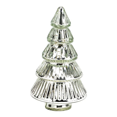 Tannenbaum aus Glas silber (B/H/T) 10x18x10cm