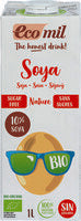 ECOMIL Boisson au soja biologique nature sans sucre 1L