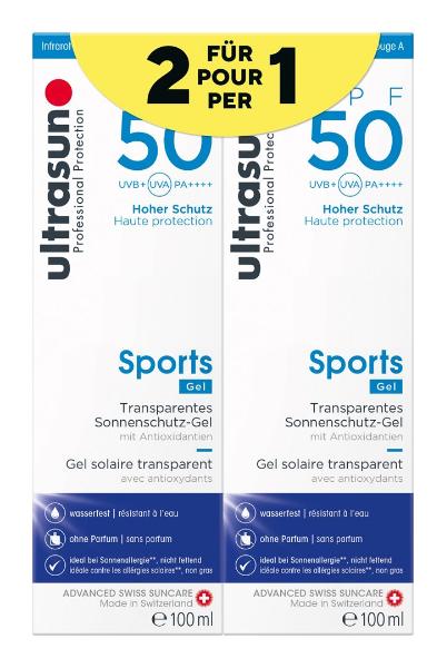 ULTRASUN Sports Gel SPF 50 Duo 2 x 100 ml