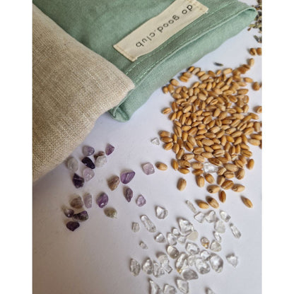 Coussin pour les yeux en lin avec lavande et pierres précieuses sauge