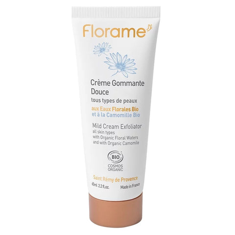 FLORAME - Exfoliant crème doux avec des eaux florales biologiques et de la camomille - Révélez une peau éclatante ! ✨🌸