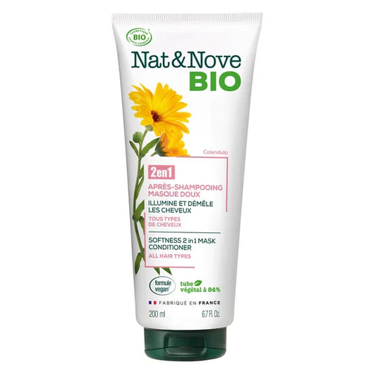 NAT&NOVE - Douceur Bio 2 en 1 Masque-Conditionneur - Nourrissez et revitalisez vos cheveux ! 🌿✨