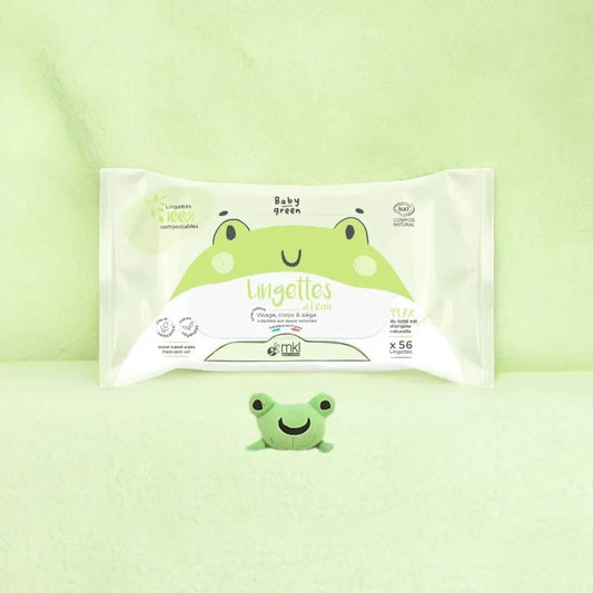 MKL GREEN NATURE - Baby Green Water Wipes (56 wipes) - Safe & Soft for Tender Skin 🌿🍼