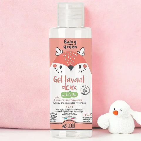MKL GREEN NATURE - Gel lavant doux pour bébés à la fleur d’oranger (100 ml) - Nettoyage pur et doux pour bébés heureux ! 🌟🍼
