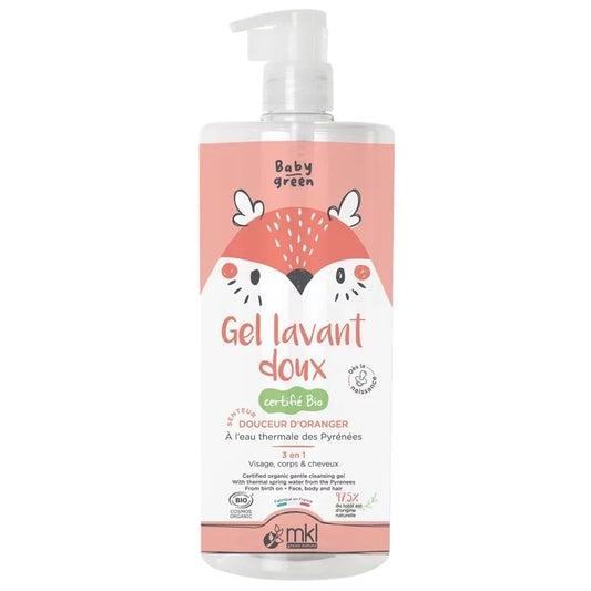 MKL GREEN NATURE - Gentle Baby Wash Gel with Orange Blossom (1L) - Soothing Cleanliness for Your Baby! 🌼💧