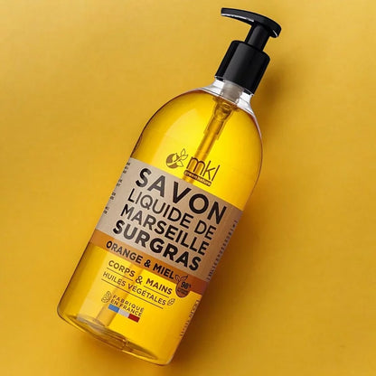 MKL GREEN NATURE - Green Nature Liquid Marseille Soap with Lavender Essential Oil, Honey, & Argan Oil - Relaxing Bliss for Your Skin! 🌿💧