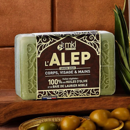 MKL GREEN NATURE - Aleppo Soap with Noble Laurel Berry Oil (100g) - Experience Natural Purity 🌱💧