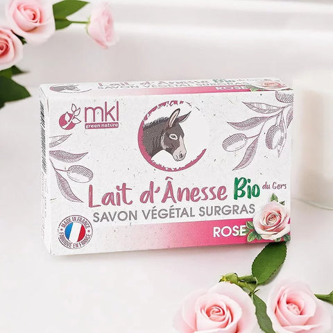 MKL NATURE VERTE - Savon surgras au lait d'ânesse et eau florale de rose - Choyez votre peau avec du luxe ! 🌺✨