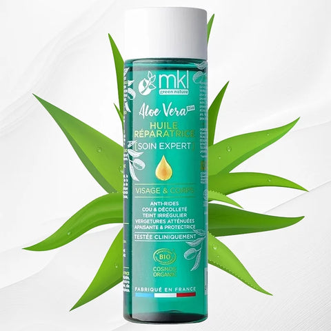 MKL GREEN NATURE - Huile réparatrice à l'aloès (100 ml) - Nourrissez et hydratez votre éclat ! 🌟🌿