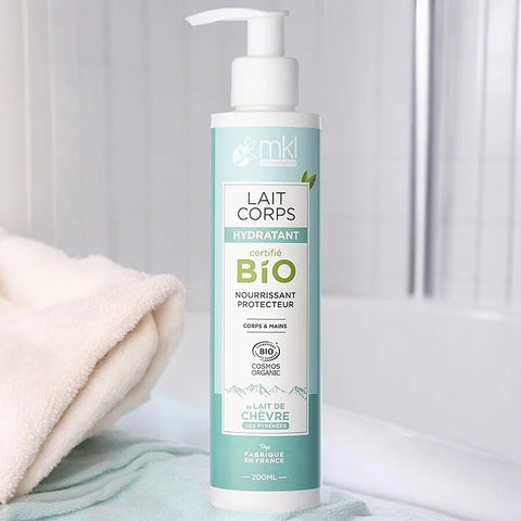 MKL VERT NATURE - Lotion hydratante pour le corps au lait de chèvre biologique - Choyez votre peau naturellement ! 🌿💧
