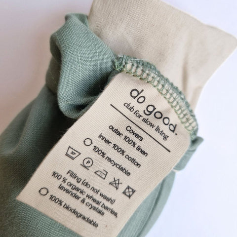 Coussin pour les yeux en lin avec lavande et pierres précieuses sauge