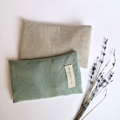 Coussin pour les yeux en lin avec lavande et pierres précieuses sauge