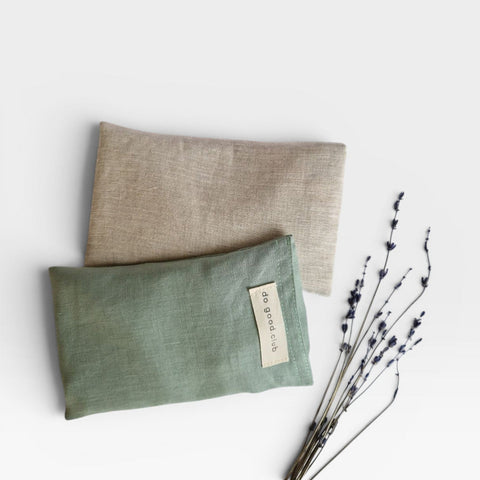 Coussin pour les yeux en lin avec lavande et pierres précieuses sauge