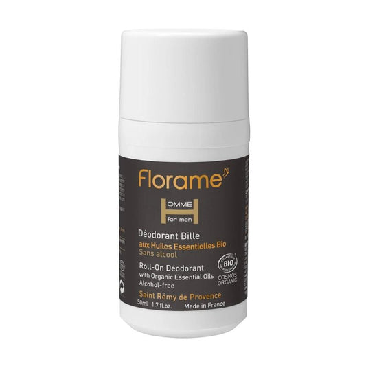 FLORAME - Deodorante roll-on biologico per uomo - Freschezza rinfrescante al cedro 🌲💪 Rimani fresco tutto il giorno!