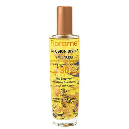 FLORAME - Huile sèche à infusion divine avec 30 huiles - Nourrir et rayonner