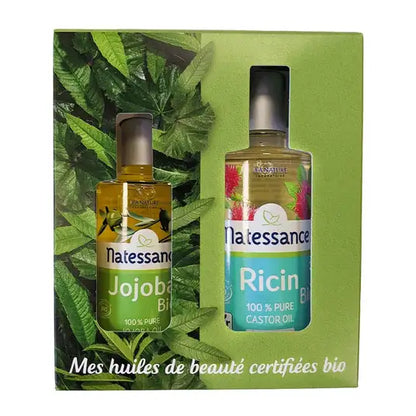 NATESSANCE - Set regalo duo di oli biologici puri al 100% - Nutri naturalmente la tua pelle! 🌱✨