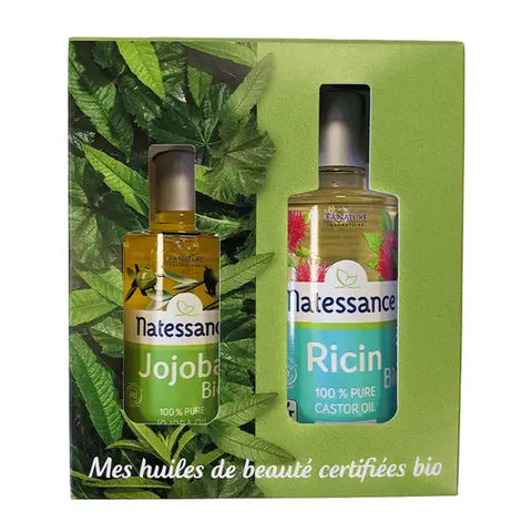 NATESSANCE - Set regalo duo di oli biologici puri al 100% - Nutri naturalmente la tua pelle! 🌱✨