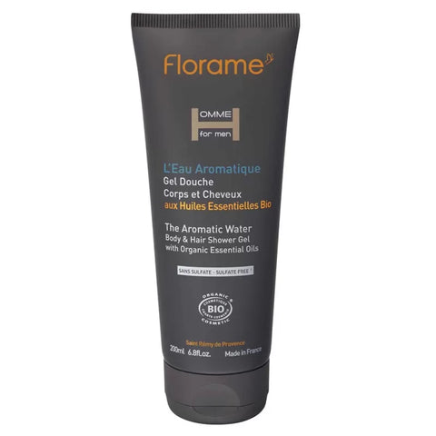 FLORAME - Gel douche biologique pour hommes « L’Eau Aromatique » - Rafraîchir et revitaliser ! 🚿🌿✨
