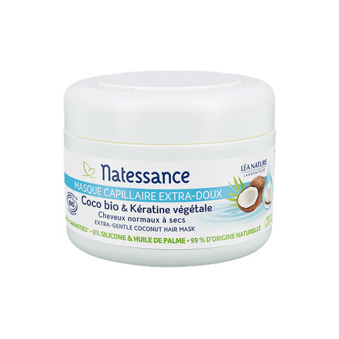NATESSANCE - Extra-sanfte Haarmaske mit Bio-Kokosöl - Pflegen und beleben Sie Ihr Haar! 🌴✨