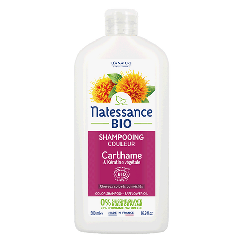 NATESSANCE - Shampooing protecteur de couleur avec huile de carthame biologique - Nourrir et faire briller vos cheveux ! 🌟🌱