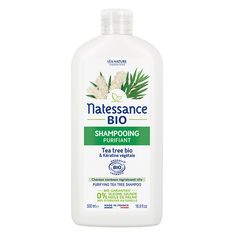NATESSANCE - Shampooing purifiant à l'huile essentielle d'arbre à thé biologique - Rafraîchissez vos cheveux naturellement ! 🍃✨