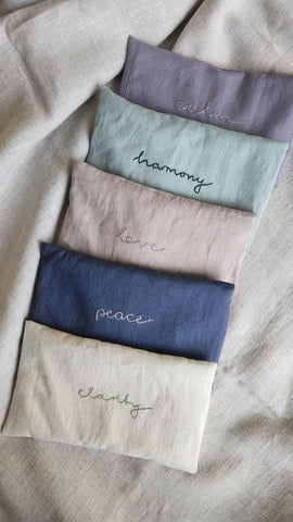 Coussin pour les yeux en lin avec lavande et aventurine bleue - Paix