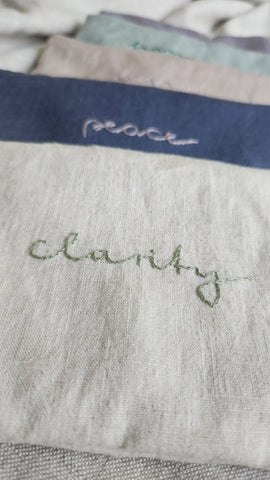 Coussin pour les yeux en lin avec lavande et aventurine bleue - Paix