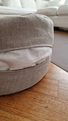 Coussin de méditation rond – Lin naturel