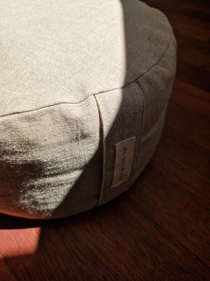 Coussin de méditation rond – Lin naturel