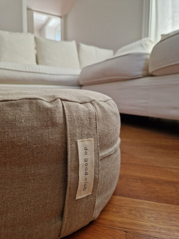 Coussin de méditation rond – Lin naturel