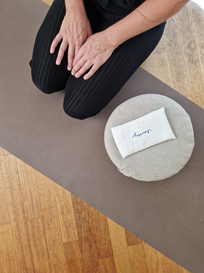 Coussin de méditation rond – Lin naturel