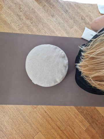 Coussin de méditation rond – Lin naturel