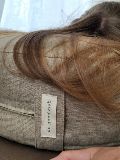 Coussin de méditation rond – Lin naturel