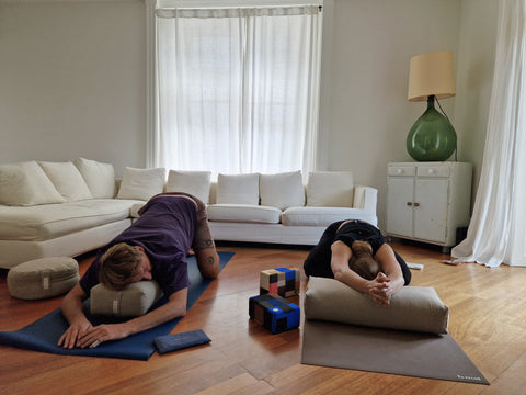 Yoga Bolster Rechteckig – Leinen Natur