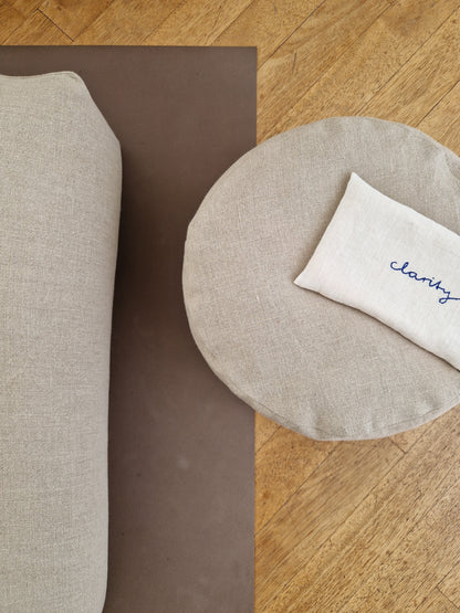 Coussin de méditation rond – Lin naturel