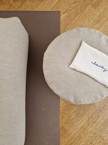 Coussin de méditation rond – Lin naturel