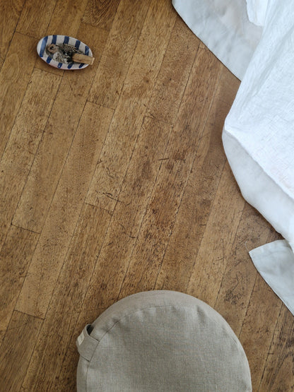 Coussin de méditation rond – Lin naturel