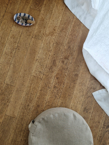 Coussin de méditation rond – Lin naturel