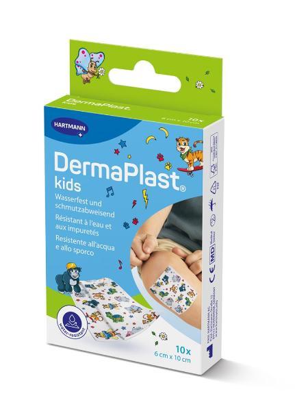 DERMAPLAST Kids Schnellverband 6x10cm Plast 10 Stk