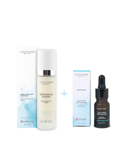Duo Crème  hydratante + Elixir vert deluxe