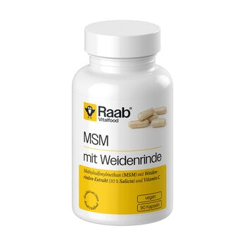 RAAB VITALFOOD MSM mit Weidenrinde-Kapseln konv. 90 Stk
