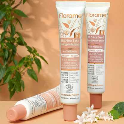Florame 5-en-1 BB Crème SPF 20 – Foncé – 40 ml