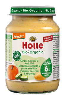 HOLLE Gläschen Kürbis-Zucchini-Kartoffel Demeter ab dem 6. Monat 190 g