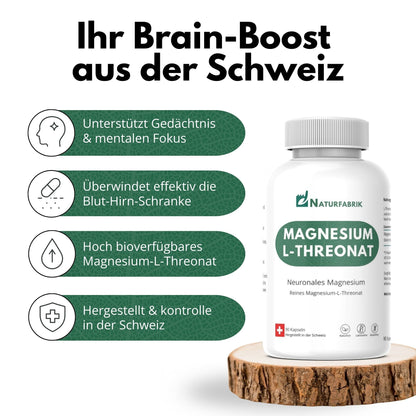 NATURFABRIK Capsules de Magnésium L-Thréonate 90 pièces
