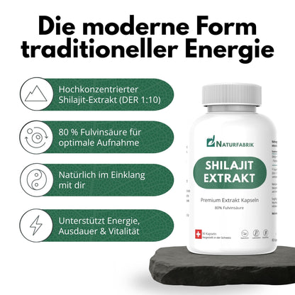 NATURFABRIK Shilajit Mumijo Extrakt Kapseln 90 Stk